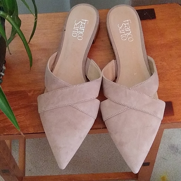 franco sarto suede mules